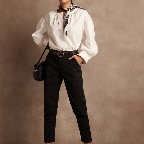 Banana Republic Utility Girlfriend Chino Ankle Pants New Eclipse Coal Size 10 - Picture 3 of 13